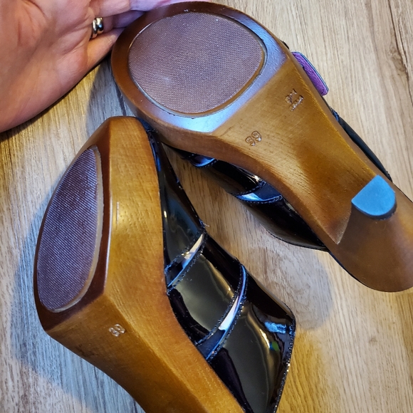 Helle Comfort black patent Natalia sandal 39 9 - Picture 12 of 13